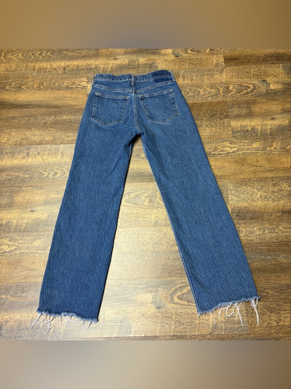 Abercrombie & Fitch 90s Relaxed High Rise Jeans Womens 26 Short Raw Hem Straight - Picture 7 of 11